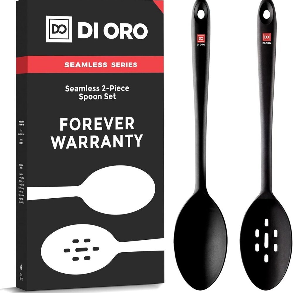 Silicone Spoons for Cooking - Large Kitchen Spoons for Mixing, Serving, & Stirri